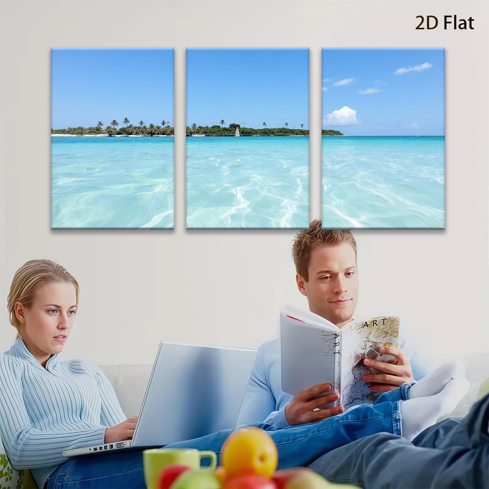 2D flat 1pc Tropical Island Beach Coastal Wall Art Living Room Bedroom Decor Farmhouse Style Modern Canvas Prints Large Size Ready to Hang