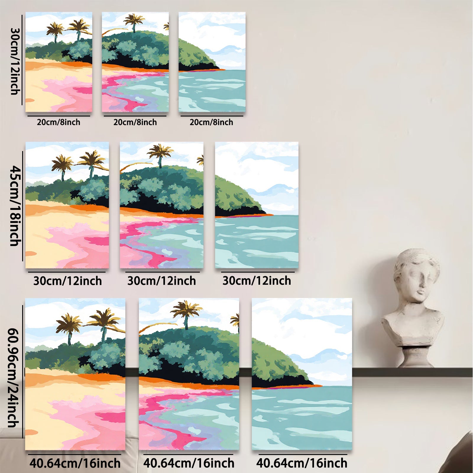 2D flat 1pc Tropical Island Beach Scene Coastal Wall Art Living Room Bedroom Decor Modern Farmhouse Style Canvas Prints for Home Decoration