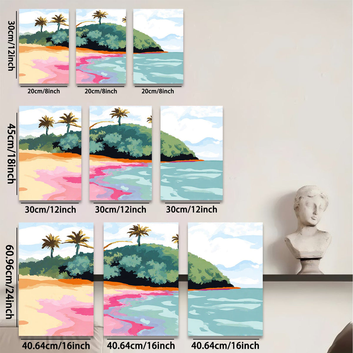 2D flat 1pc Tropical Island Beach Scene Coastal Wall Art Living Room Bedroom Decor Modern Farmhouse Style Canvas Prints for Home Decoration