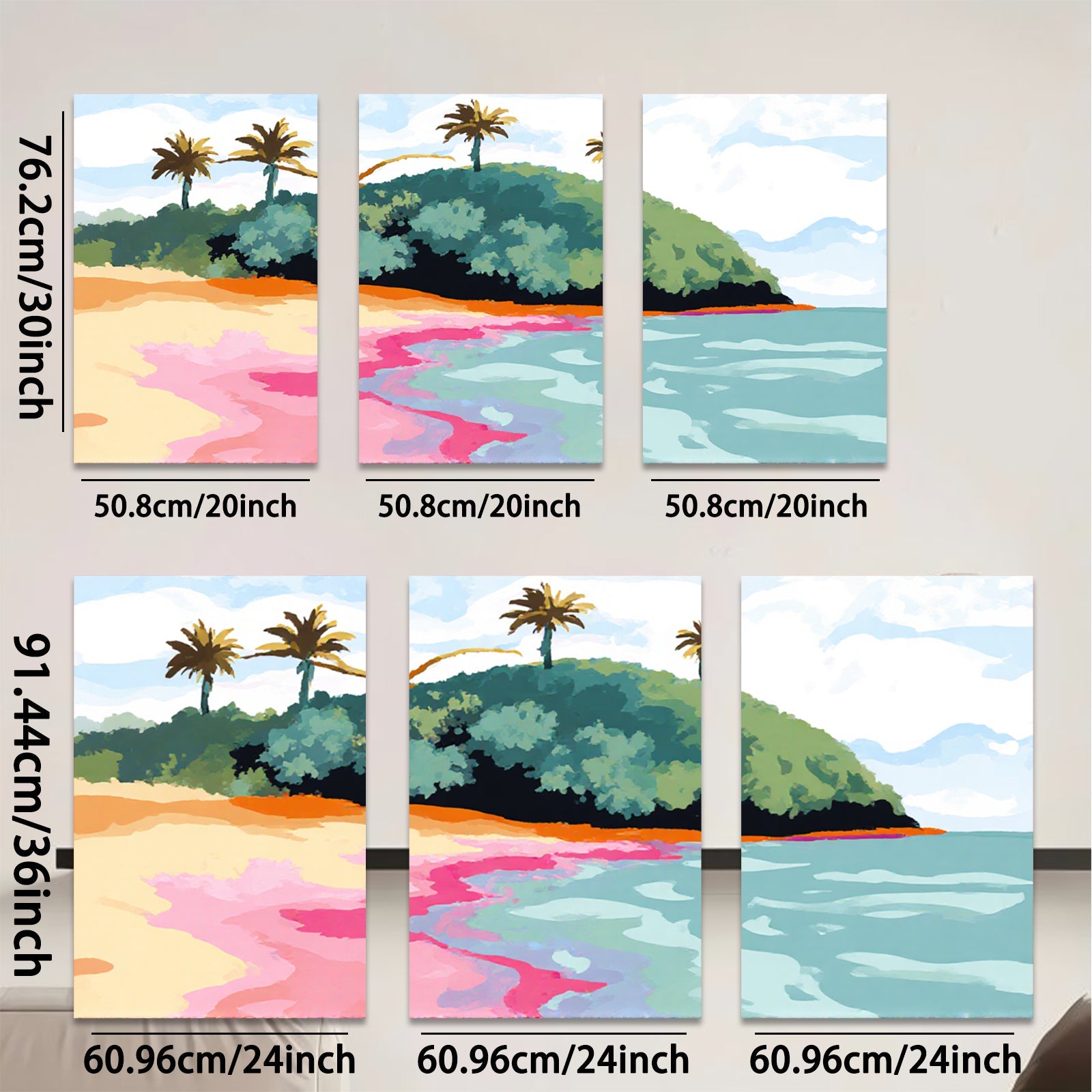 2D flat 1pc Tropical Island Beach Scene Coastal Wall Art Living Room Bedroom Decor Modern Farmhouse Style Canvas Prints for Home Decoration