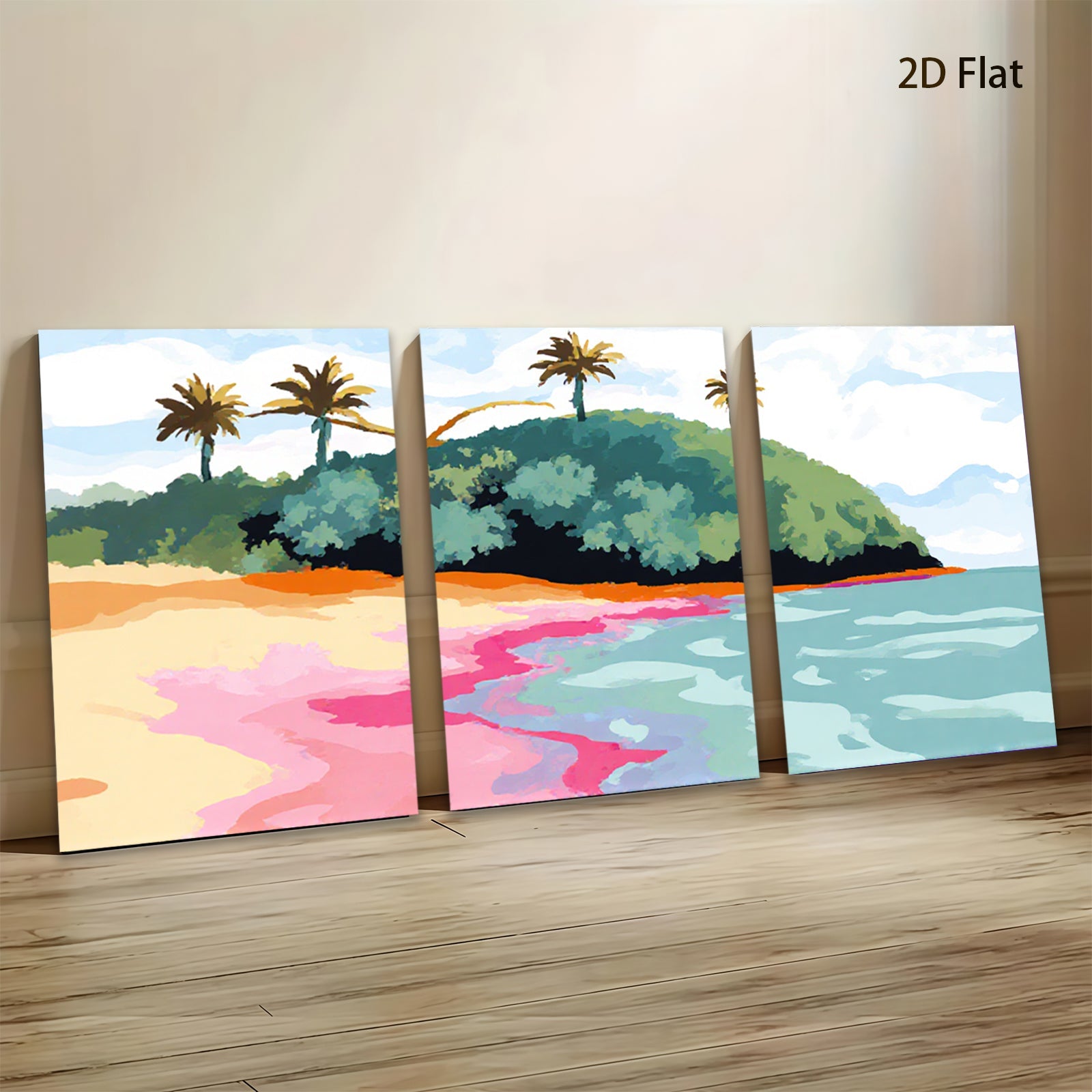 2D flat 1pc Tropical Island Beach Scene Coastal Wall Art Living Room Bedroom Decor Modern Farmhouse Style Canvas Prints for Home Decoration