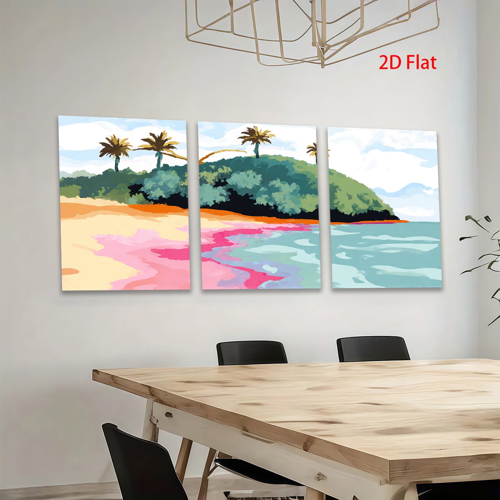 2D flat 1pc Tropical Island Beach Scene Coastal Wall Art Living Room Bedroom Decor Modern Farmhouse Style Canvas Prints for Home Decoration