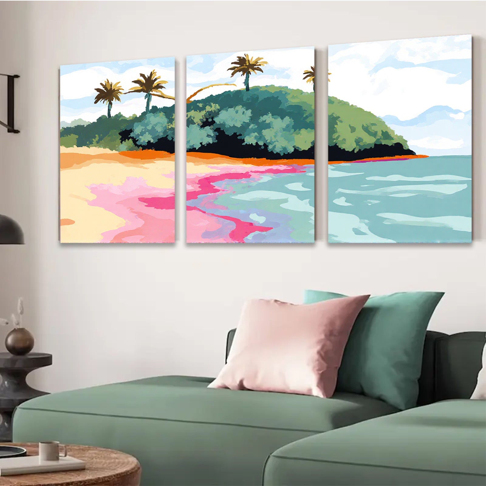 2D flat 1pc Tropical Island Beach Scene Coastal Wall Art Living Room Bedroom Decor Modern Farmhouse Style Canvas Prints for Home Decoration