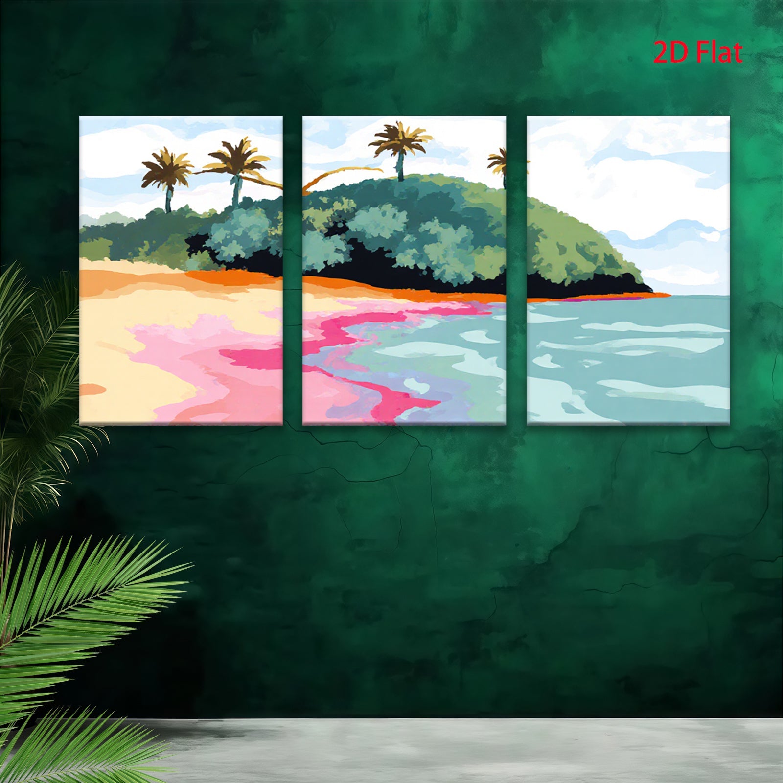 2D flat 1pc Tropical Island Beach Scene Coastal Wall Art Living Room Bedroom Decor Modern Farmhouse Style Canvas Prints for Home Decoration