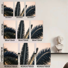 2D flat 1pc Tropical Palm Fronds Sunset Beach Wall Art Coastal Decor Living Room Bedroom Modern Farmhouse Gallery Wrapped Canvas Print Ready to Hang