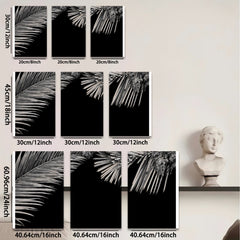 2D flat 1pc Tropical Palm Leaf Wall Art Botanical Prints Modern Farmhouse Decor Living Room Bedroom Bathroom Gallery Wrapped Canvas Prints Coastal Home Decor