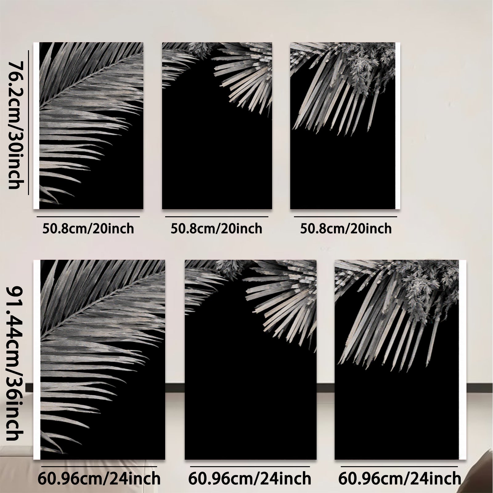 2D flat 1pc Tropical Palm Leaf Wall Art Botanical Prints Modern Farmhouse Decor Living Room Bedroom Bathroom Gallery Wrapped Canvas Prints Coastal Home Decor