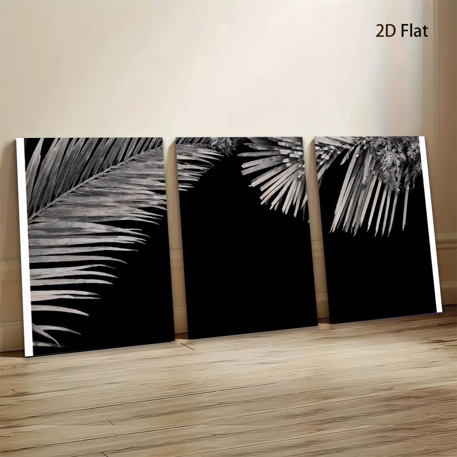 2D flat 1pc Tropical Palm Leaf Wall Art Botanical Prints Modern Farmhouse Decor Living Room Bedroom Bathroom Gallery Wrapped Canvas Prints Coastal Home Decor