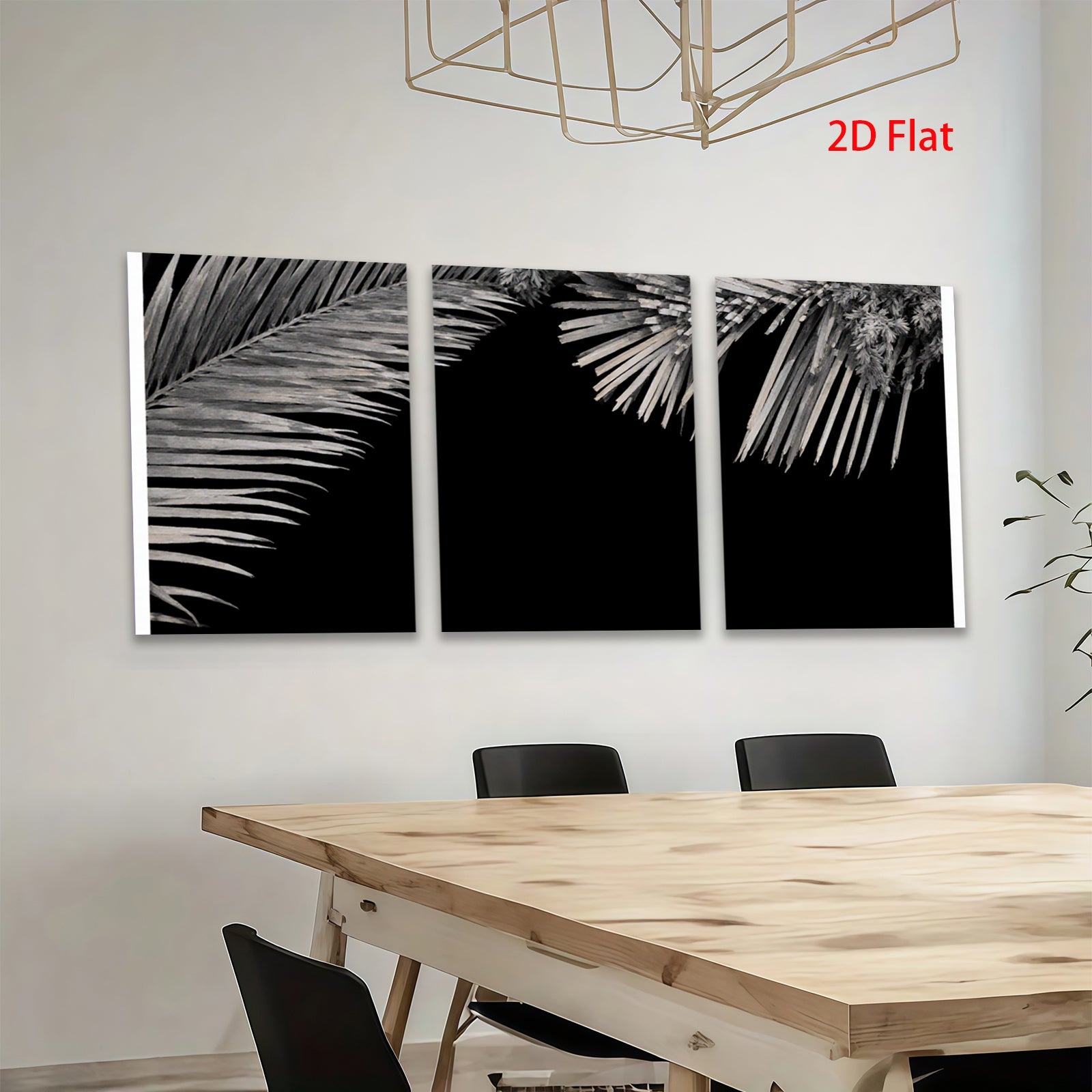 2D flat 1pc Tropical Palm Leaf Wall Art Botanical Prints Modern Farmhouse Decor Living Room Bedroom Bathroom Gallery Wrapped Canvas Prints Coastal Home Decor