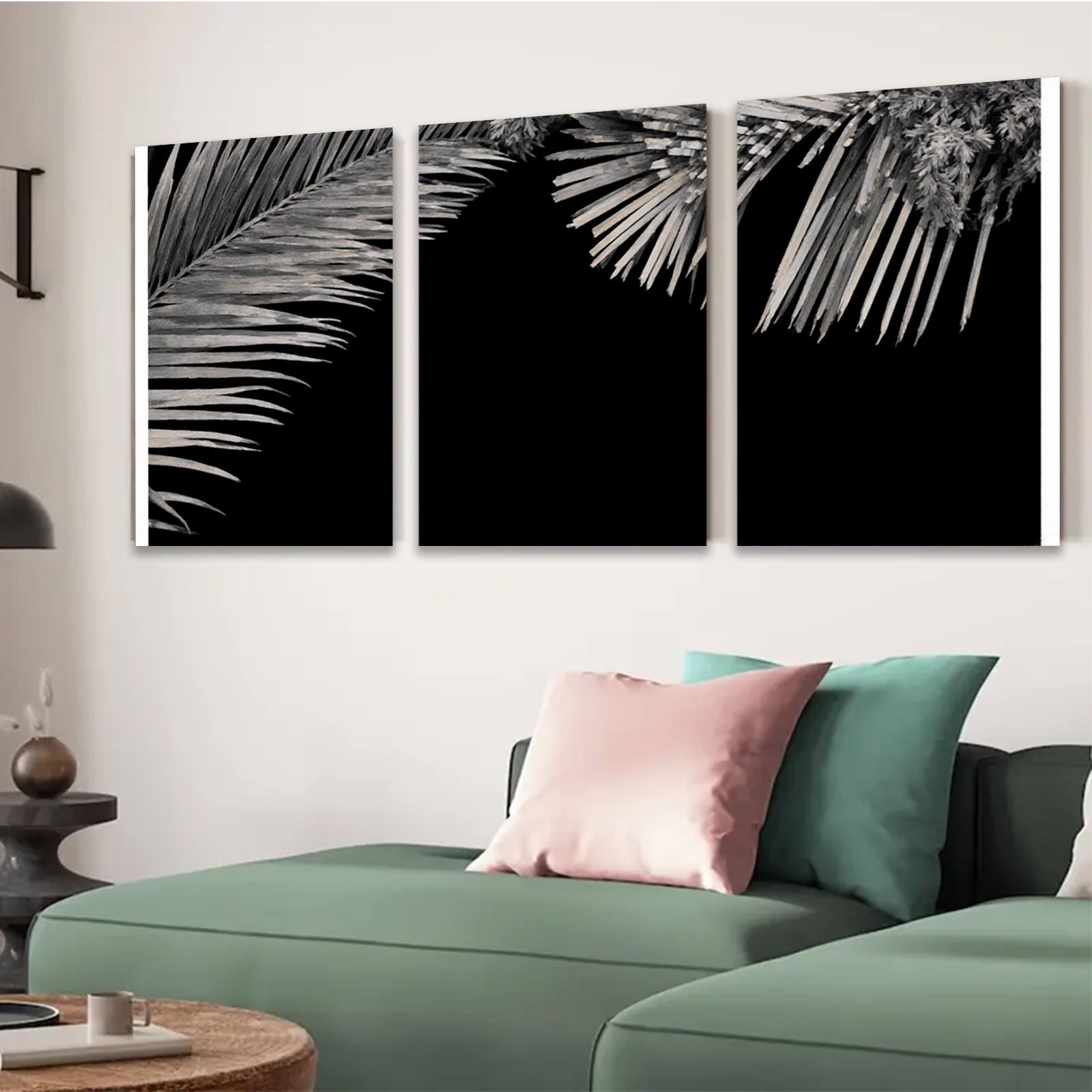 2D flat 1pc Tropical Palm Leaf Wall Art Botanical Prints Modern Farmhouse Decor Living Room Bedroom Bathroom Gallery Wrapped Canvas Prints Coastal Home Decor