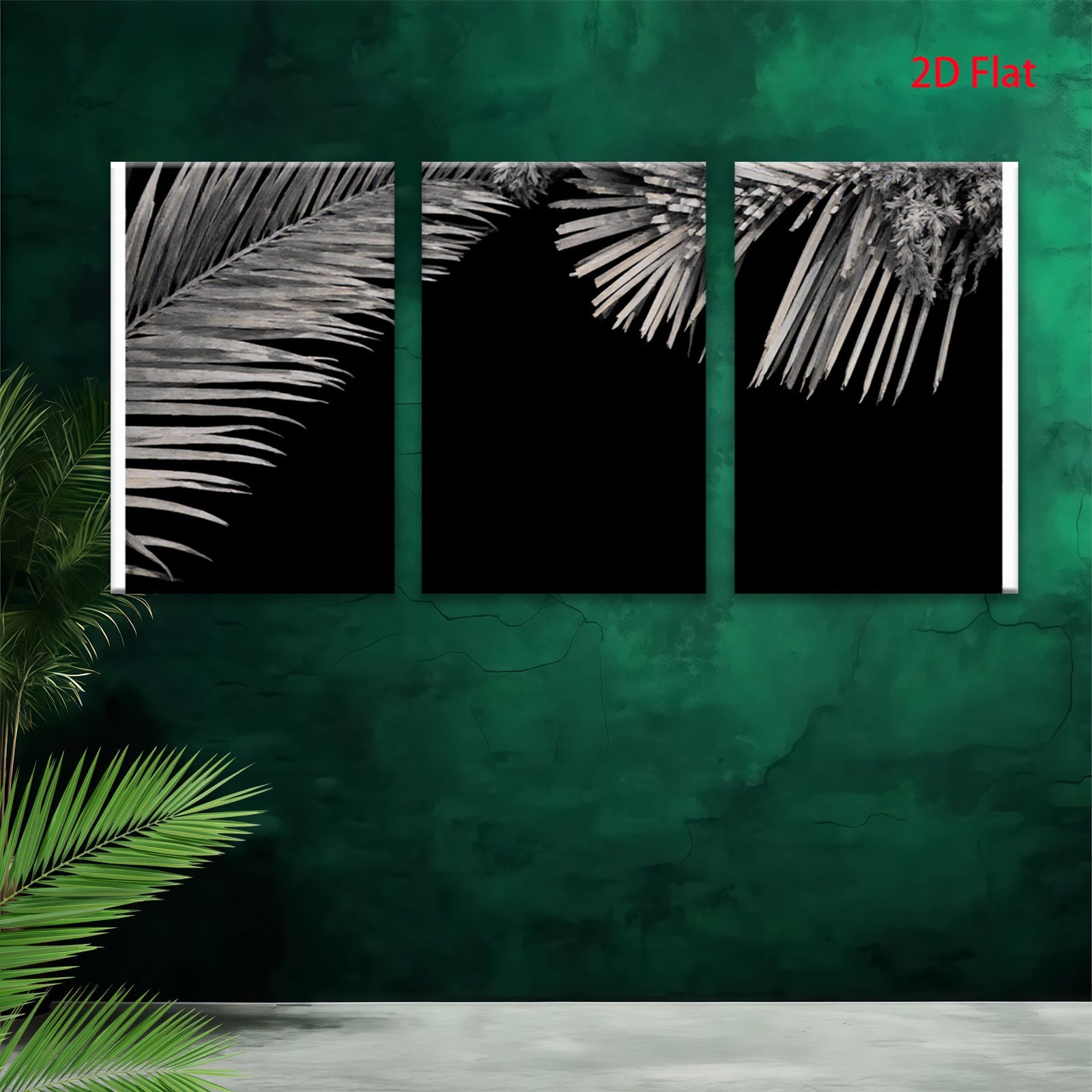2D flat 1pc Tropical Palm Leaf Wall Art Botanical Prints Modern Farmhouse Decor Living Room Bedroom Bathroom Gallery Wrapped Canvas Prints Coastal Home Decor