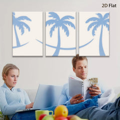 2D flat 1pc Tropical Palm Tree Silhouette Wall Art Coastal Beach Decor Living Room Bedroom Home Office Gallery Wrapped Canvas Print Modern Farmhouse Style Trending Now