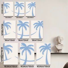 2D flat 1pc Tropical Palm Tree Silhouette Wall Art Coastal Beach Decor Living Room Bedroom Home Office Gallery Wrapped Canvas Print Modern Farmhouse Style Trending Now