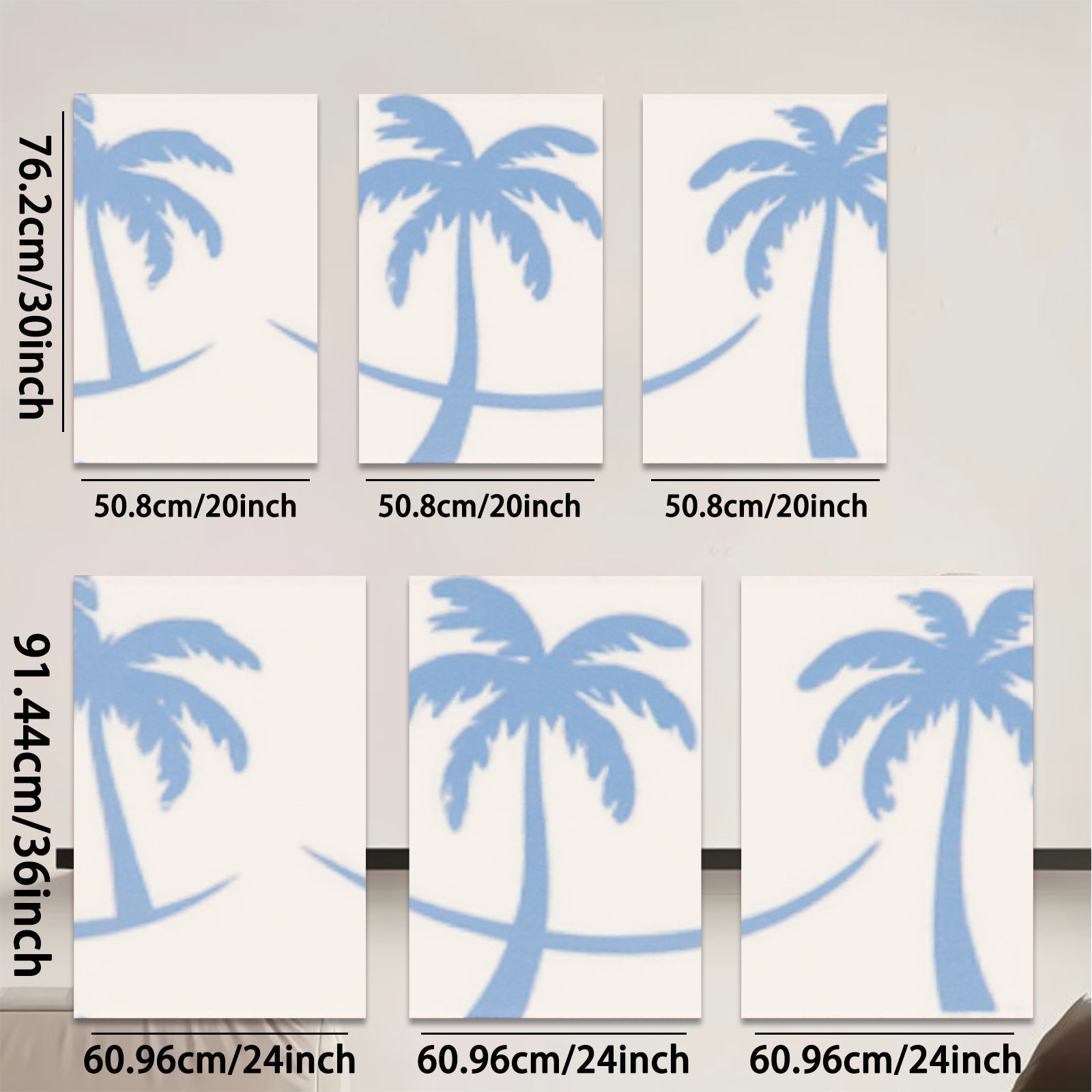 2D flat 1pc Tropical Palm Tree Silhouette Wall Art Coastal Beach Decor Living Room Bedroom Home Office Gallery Wrapped Canvas Print Modern Farmhouse Style Trending Now