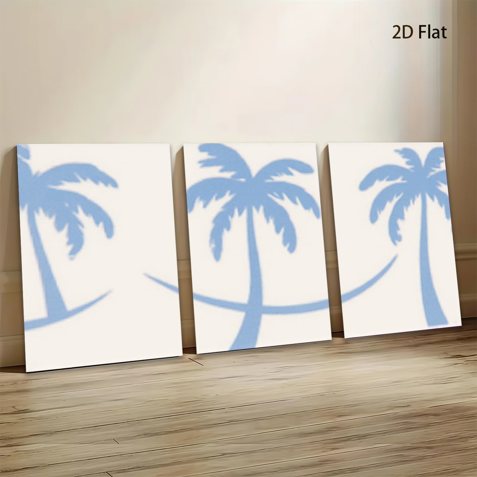2D flat 1pc Tropical Palm Tree Silhouette Wall Art Coastal Beach Decor Living Room Bedroom Home Office Gallery Wrapped Canvas Print Modern Farmhouse Style Trending Now