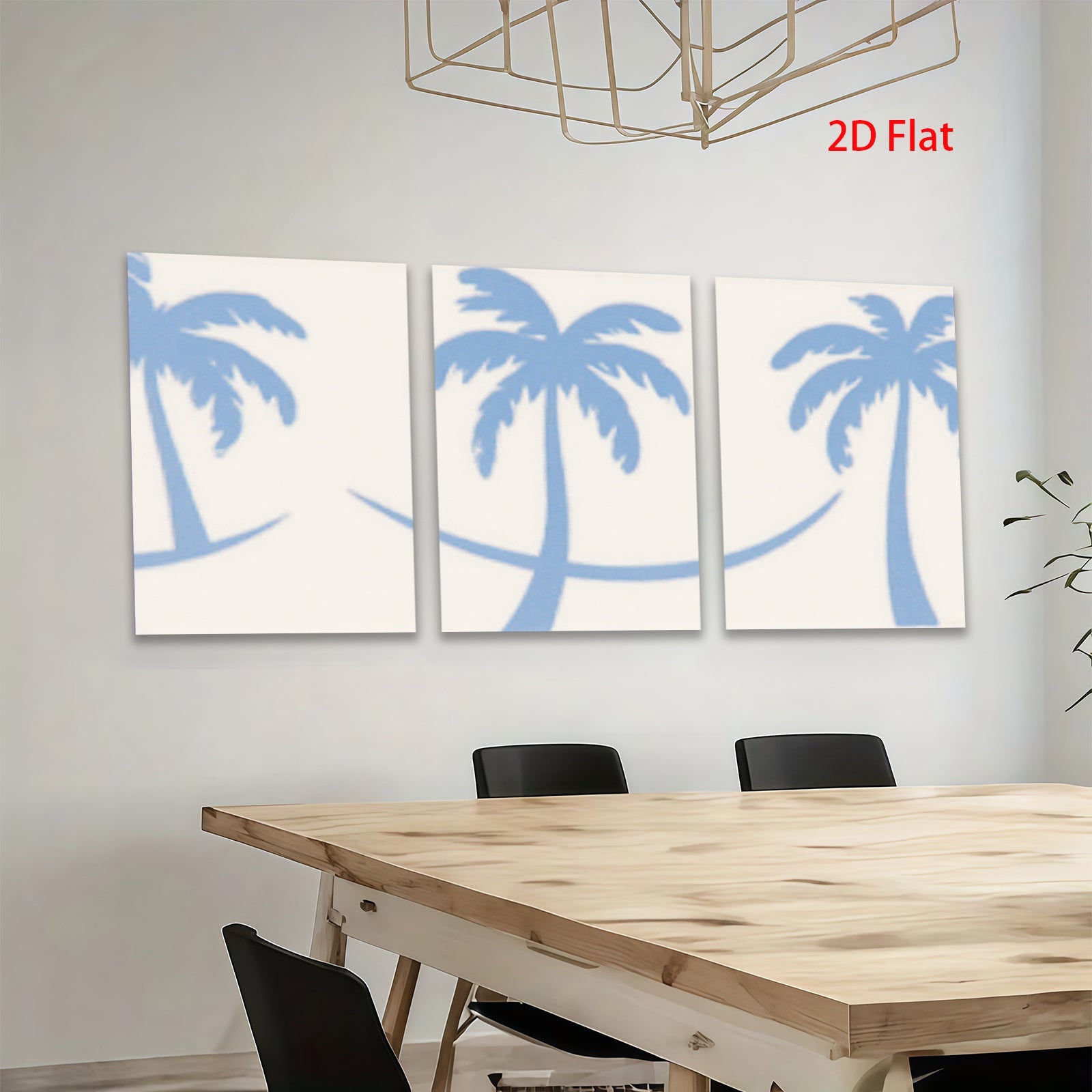 2D flat 1pc Tropical Palm Tree Silhouette Wall Art Coastal Beach Decor Living Room Bedroom Home Office Gallery Wrapped Canvas Print Modern Farmhouse Style Trending Now