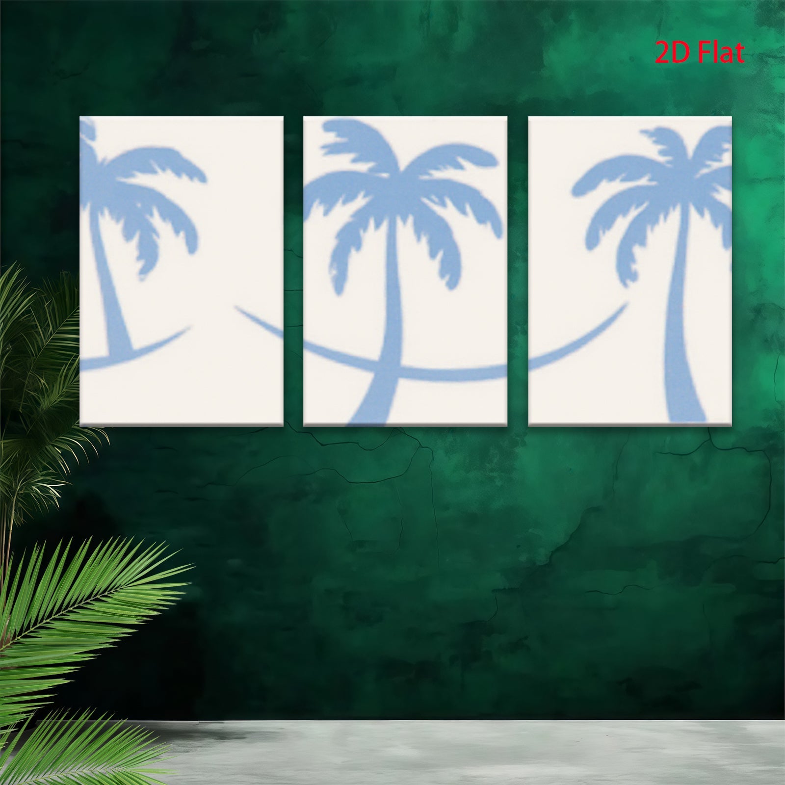 2D flat 1pc Tropical Palm Tree Silhouette Wall Art Coastal Beach Decor Living Room Bedroom Home Office Gallery Wrapped Canvas Print Modern Farmhouse Style Trending Now