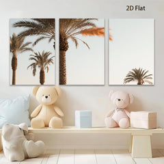 2D flat 1pc Tropical Palm Trees Coastal Beach Wall Art Living Room Bedroom Decor Modern Farmhouse Gallery Wrapped Canvas Prints Ready to Hang