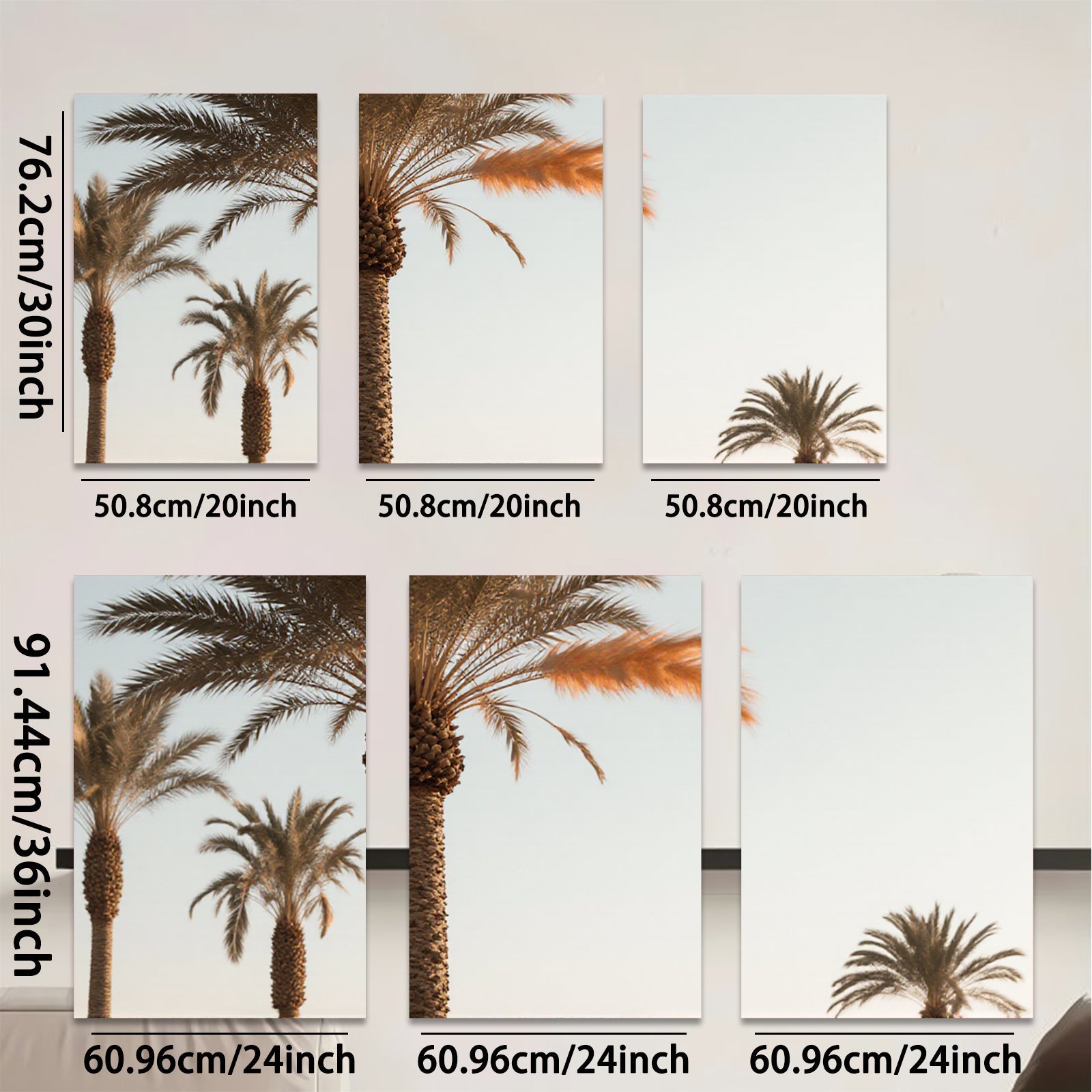 2D flat 1pc Tropical Palm Trees Coastal Beach Wall Art Living Room Bedroom Decor Modern Farmhouse Gallery Wrapped Canvas Prints Ready to Hang