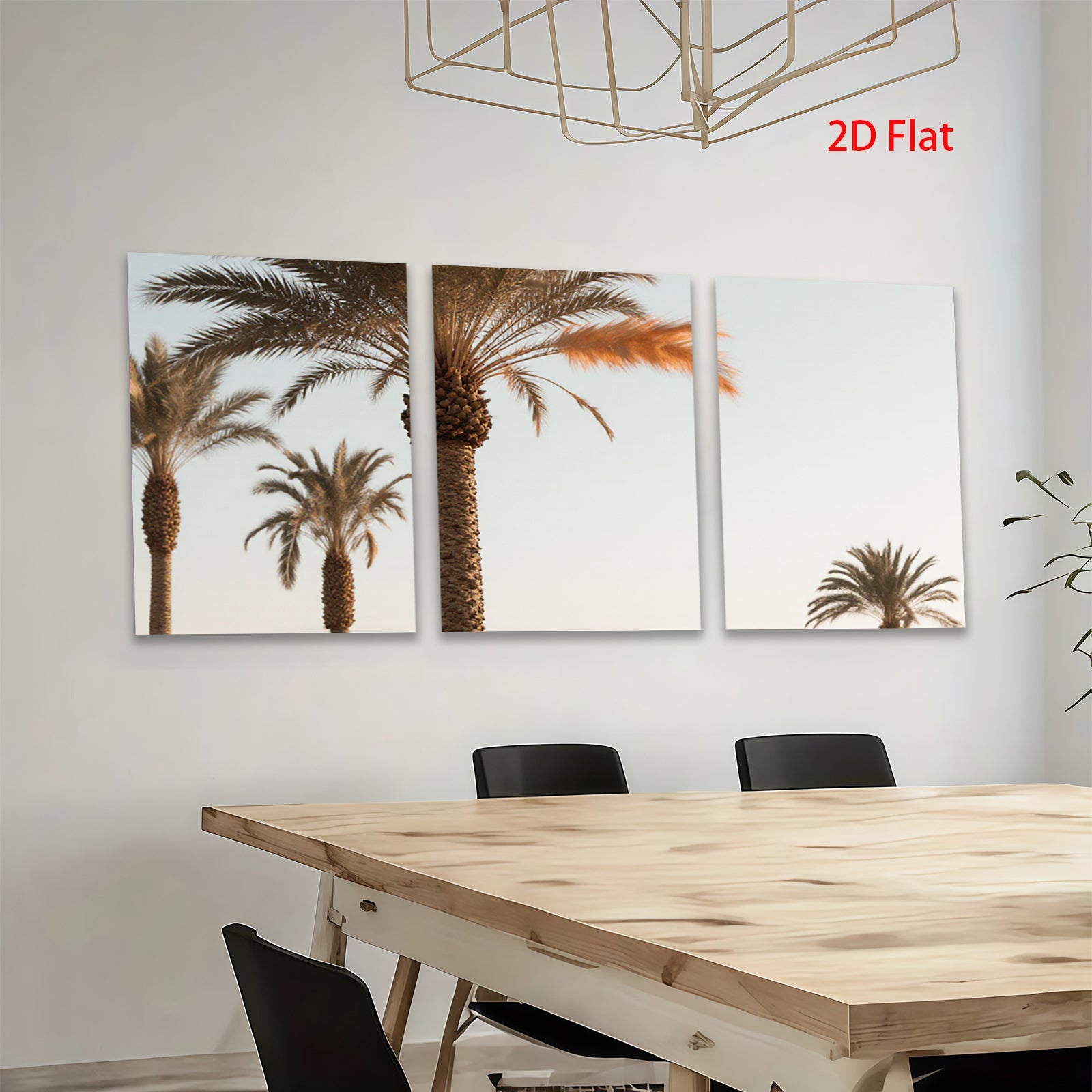 2D flat 1pc Tropical Palm Trees Coastal Beach Wall Art Living Room Bedroom Decor Modern Farmhouse Gallery Wrapped Canvas Prints Ready to Hang