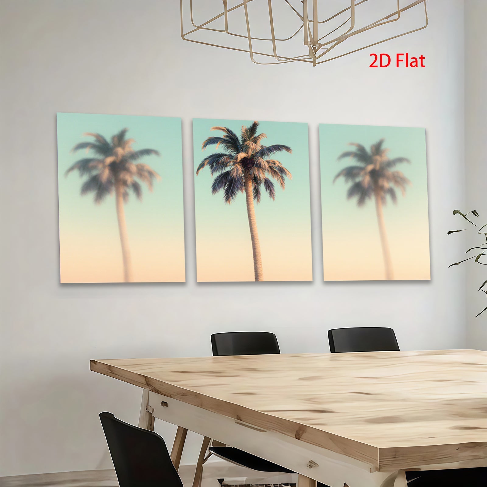 2D flat 1pc Tropical Palm Trees Sunset Beach Wall Art Canvas Prints for Living Room Bedroom Home Decor Coastal Modern Farmhouse Style Gallery Wrapped Ready to Hang