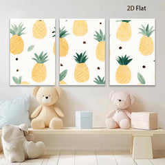 2D flat 1pc Tropical Pineapple Wall Art Modern Fruit Canvas Print Living Room Bedroom Home Decor Farmhouse Style Gallery Wrapped Ready to Hang