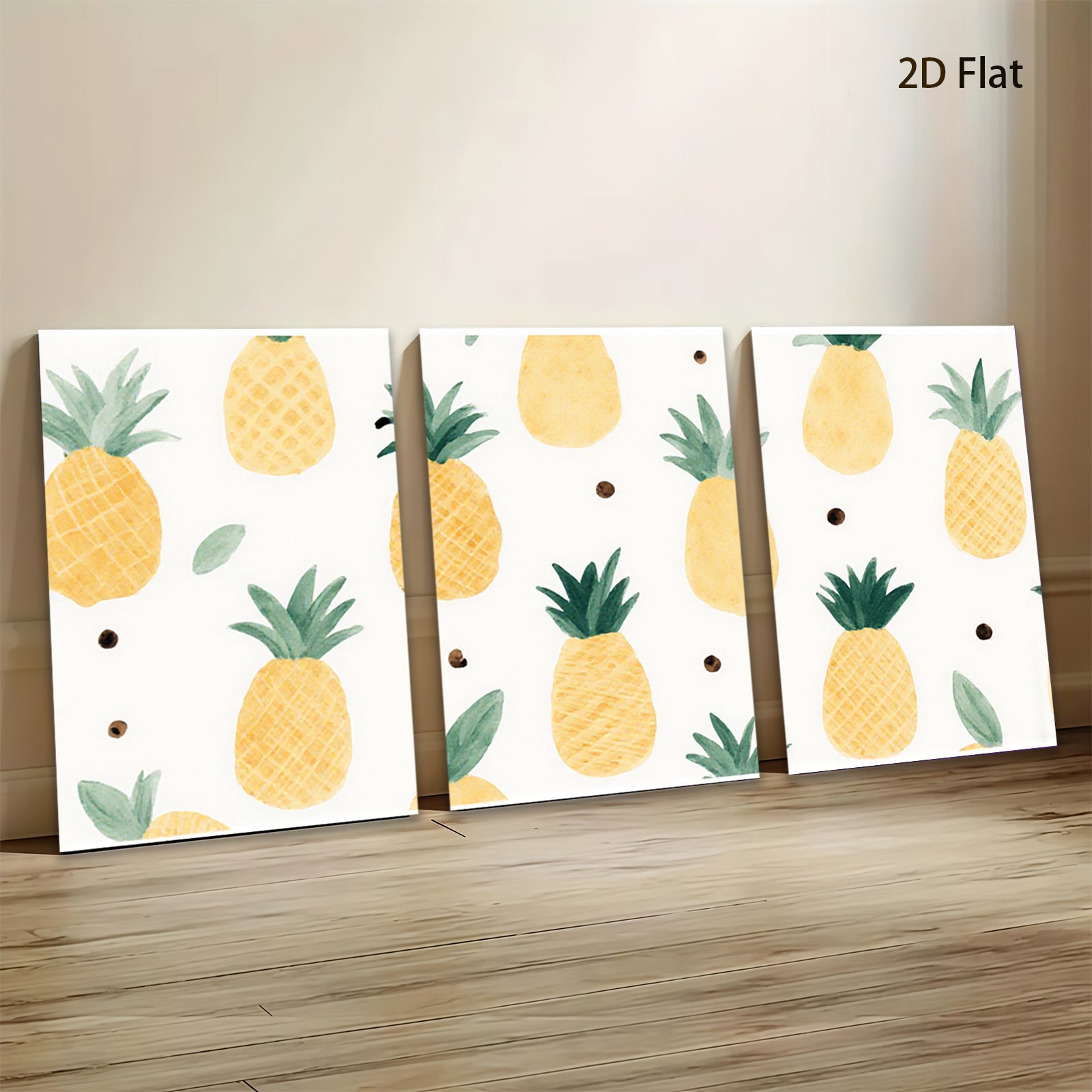 2D flat 1pc Tropical Pineapple Wall Art Modern Fruit Canvas Print Living Room Bedroom Home Decor Farmhouse Style Gallery Wrapped Ready to Hang