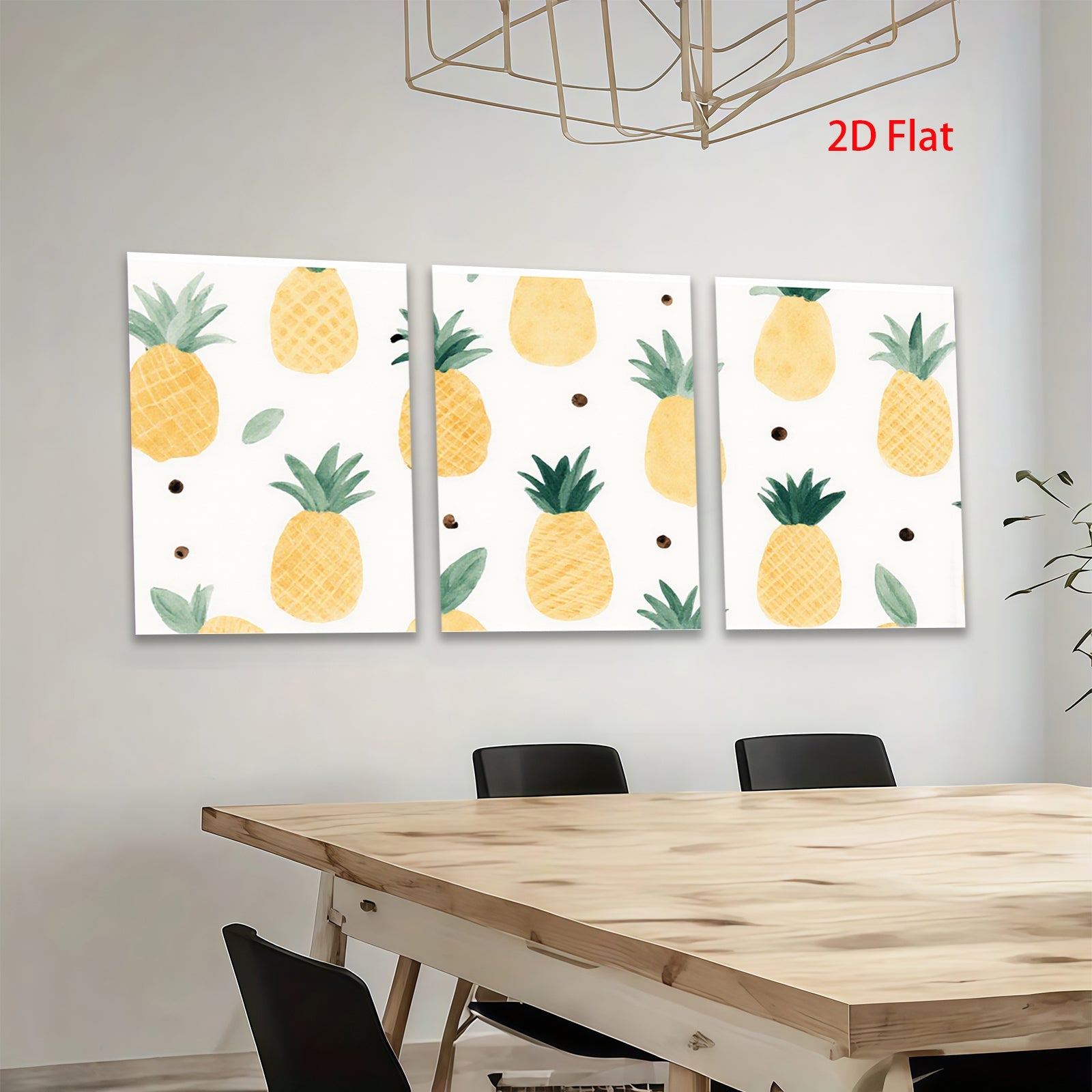 2D flat 1pc Tropical Pineapple Wall Art Modern Fruit Canvas Print Living Room Bedroom Home Decor Farmhouse Style Gallery Wrapped Ready to Hang