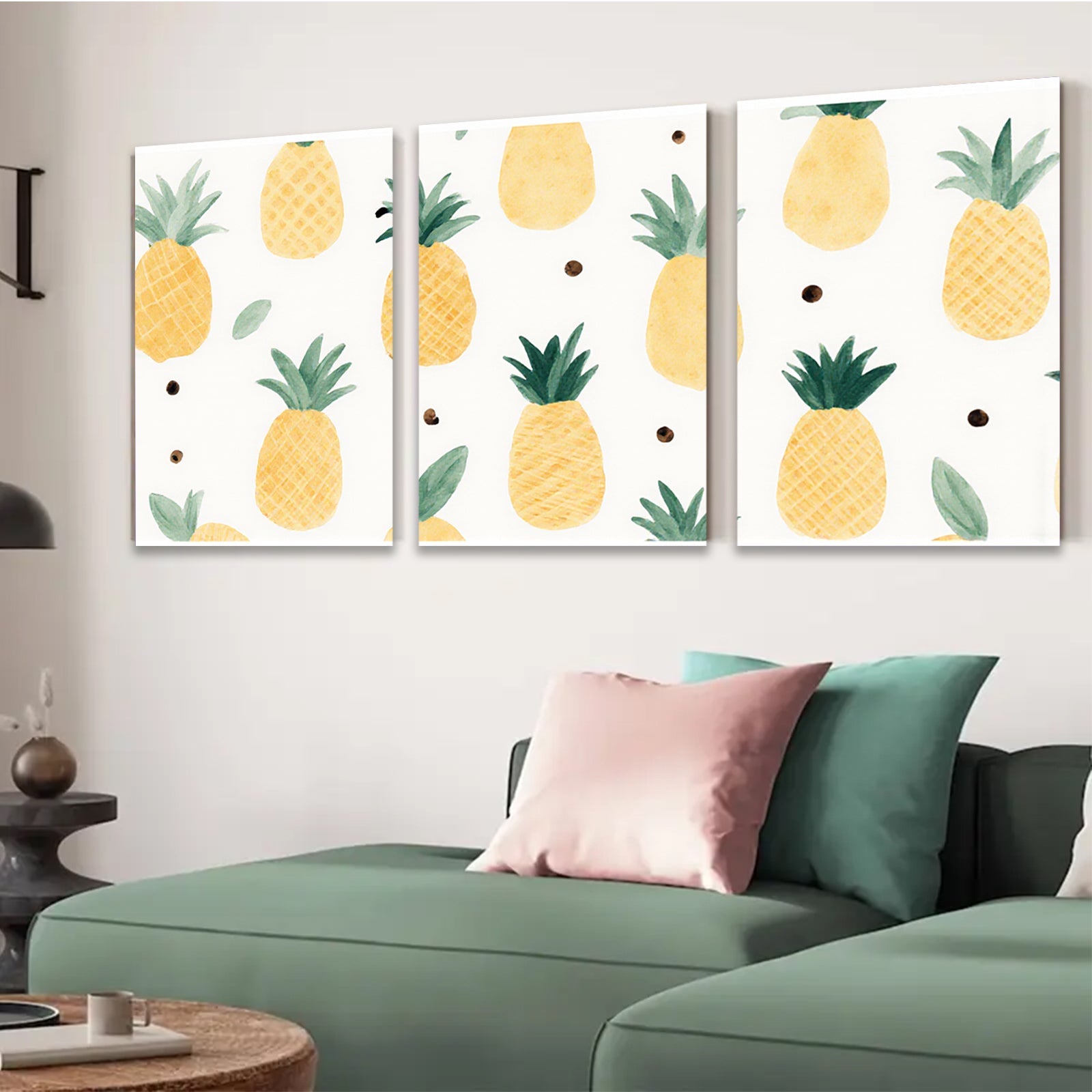 2D flat 1pc Tropical Pineapple Wall Art Modern Fruit Canvas Print Living Room Bedroom Home Decor Farmhouse Style Gallery Wrapped Ready to Hang