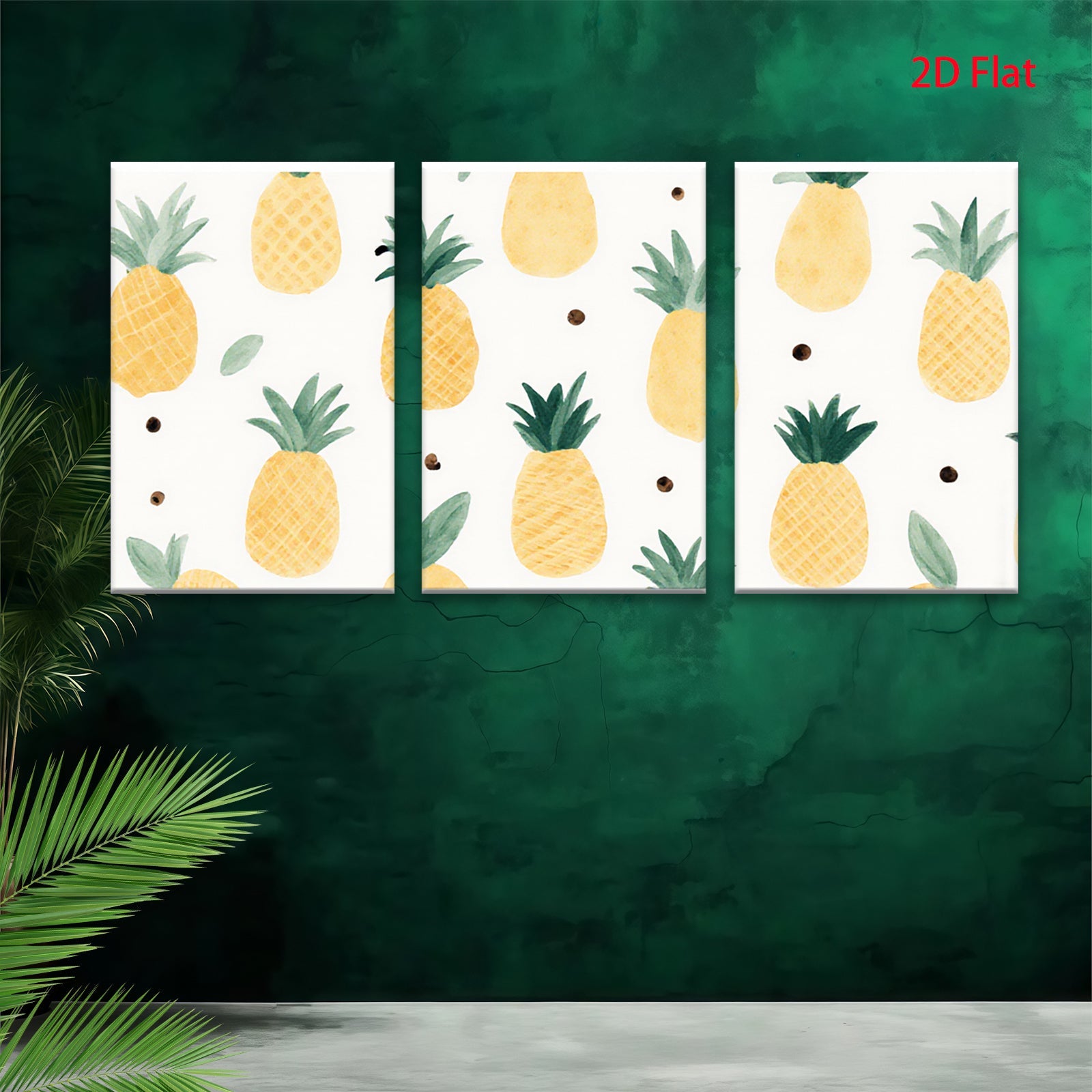 2D flat 1pc Tropical Pineapple Wall Art Modern Fruit Canvas Print Living Room Bedroom Home Decor Farmhouse Style Gallery Wrapped Ready to Hang