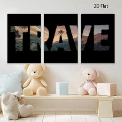 2D flat 1pc Tropical Sunset Mountain Landscape Wall Art Canvas Prints for Living Room Bedroom Home Decor Farmhouse Style Rustic Modern Gallery Wrapped Ready to Hang