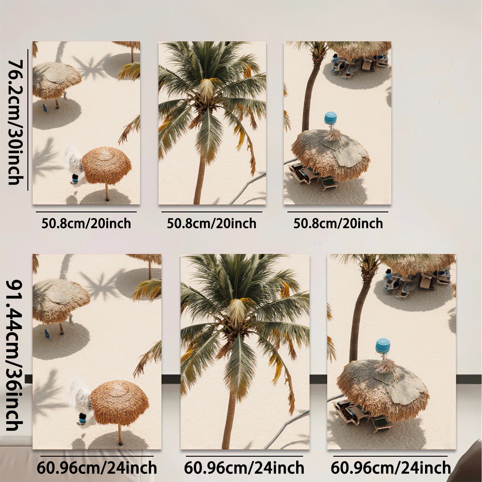 2D flat 1pc Tropical beach palm umbrellas coastal living room bedroom wall decor farmhouse style modern art canvas prints for home decoration