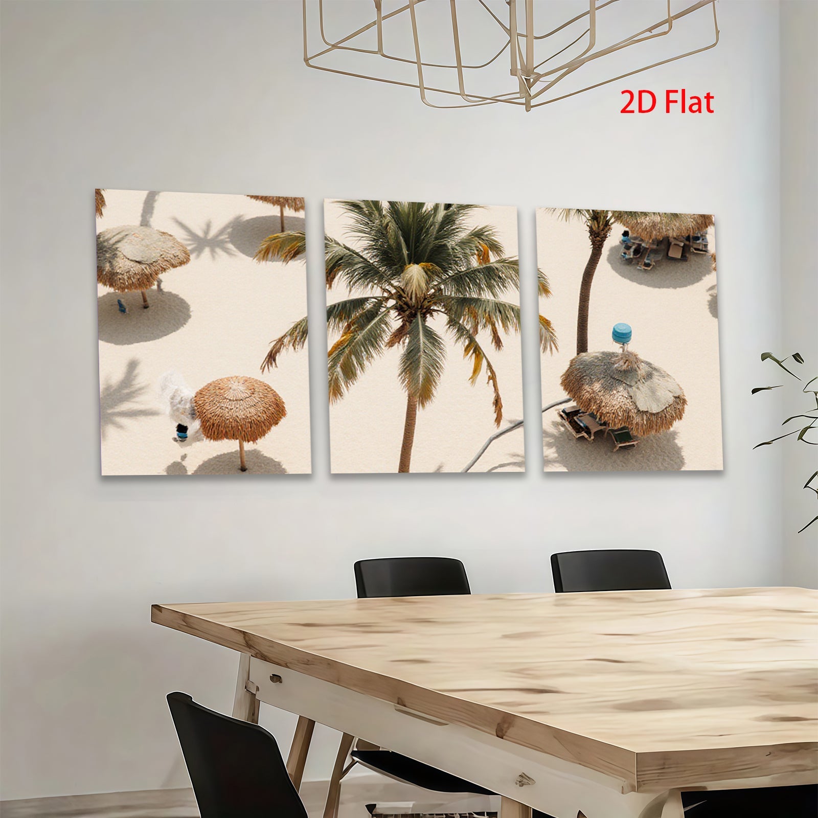 2D flat 1pc Tropical beach palm umbrellas coastal living room bedroom wall decor farmhouse style modern art canvas prints for home decoration