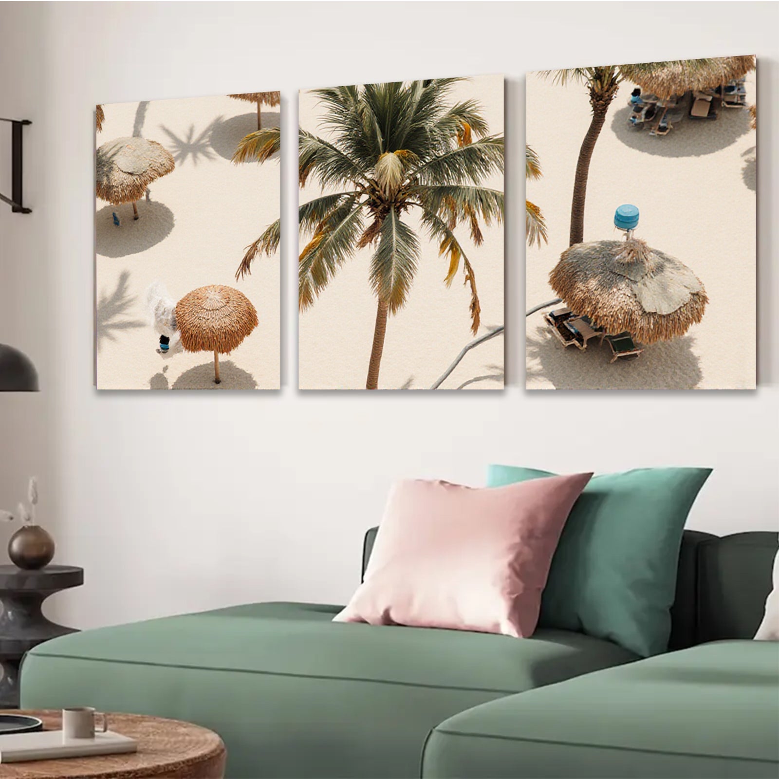 2D flat 1pc Tropical beach palm umbrellas coastal living room bedroom wall decor farmhouse style modern art canvas prints for home decoration