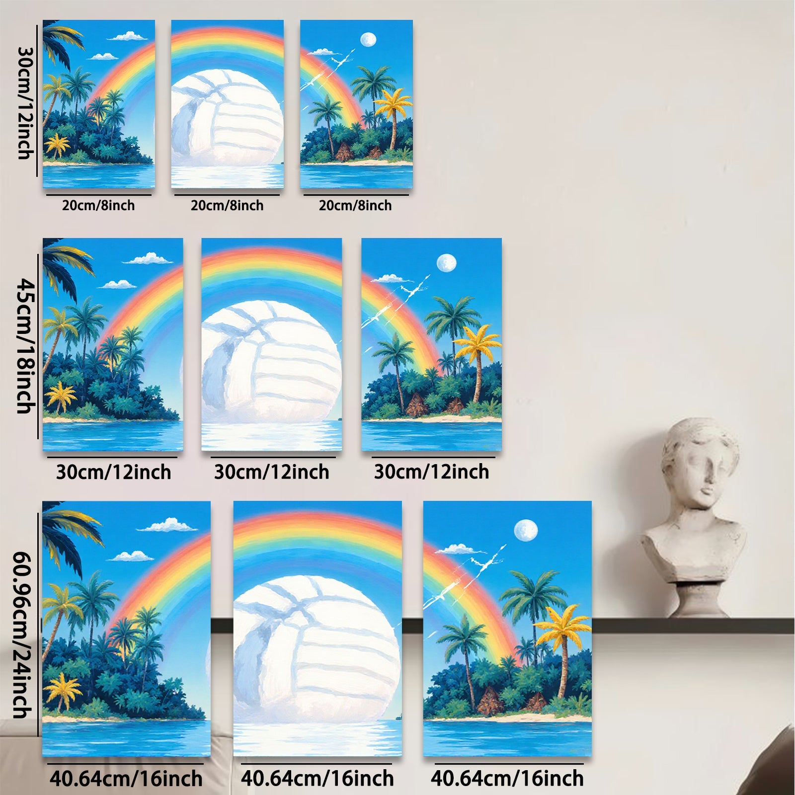 2D flat 1pc Tropical beach volleyball sunset ocean paradise wall art canvas prints for living room bedroom decor farmhouse style modern inspirational cozy aesthetic