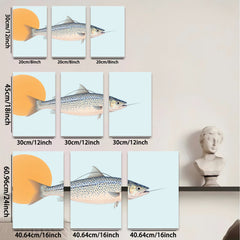 2D flat 1pc Trout Fish Wall Art Coastal Decor Living Room Bedroom Bathroom Modern Farmhouse Canvas Prints Gallery Wrapped Ready to Hang