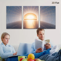 2D flat 1pc Tunnel of Light Abstract Wall Art Modern Canvas Prints for Living Room Bedroom Home Office Decor Gallery Wrapped Inspirational Peaceful Serenity Trending Now