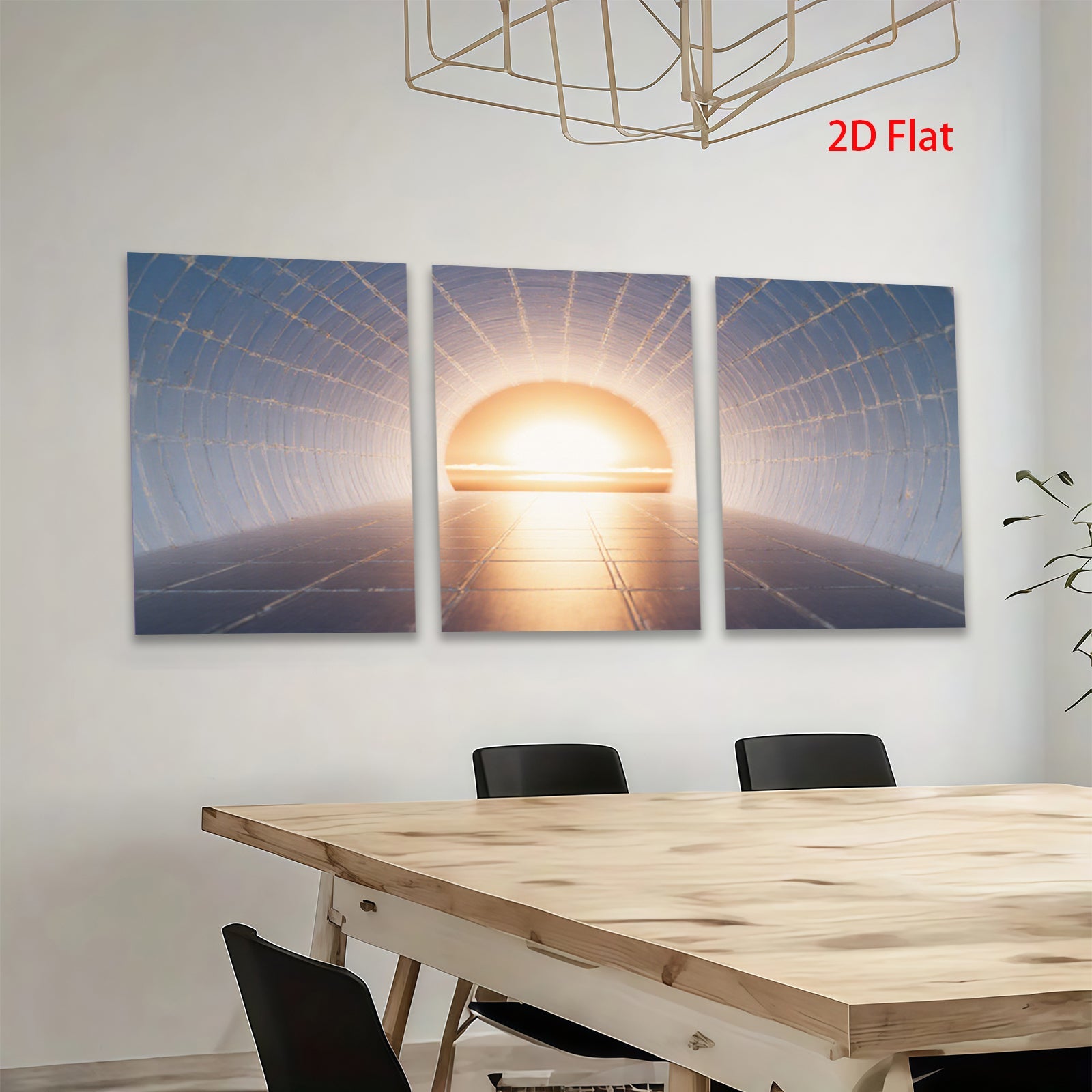 2D flat 1pc Tunnel of Light Abstract Wall Art Modern Canvas Prints for Living Room Bedroom Home Office Decor Gallery Wrapped Inspirational Peaceful Serenity Trending Now