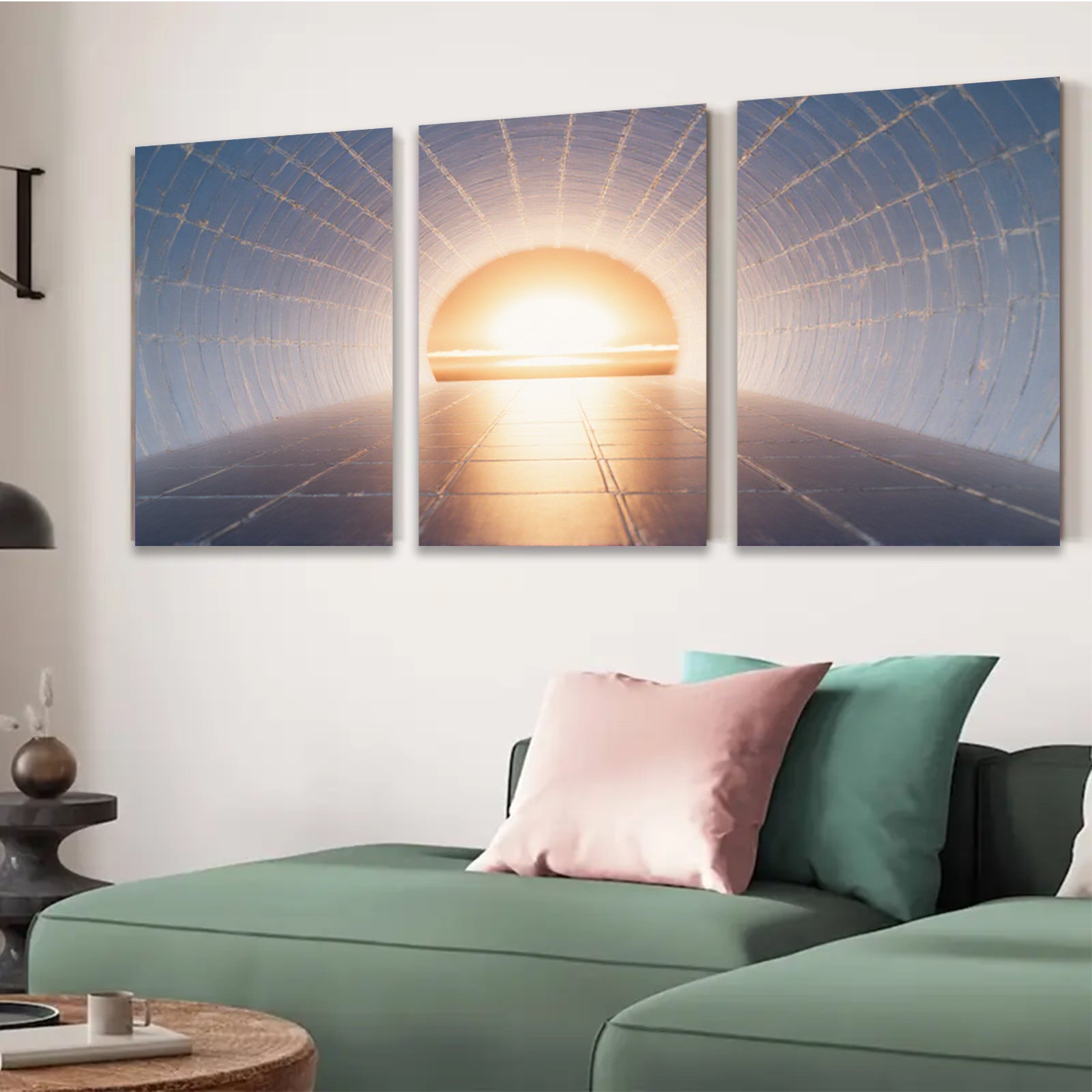 2D flat 1pc Tunnel of Light Abstract Wall Art Modern Canvas Prints for Living Room Bedroom Home Office Decor Gallery Wrapped Inspirational Peaceful Serenity Trending Now