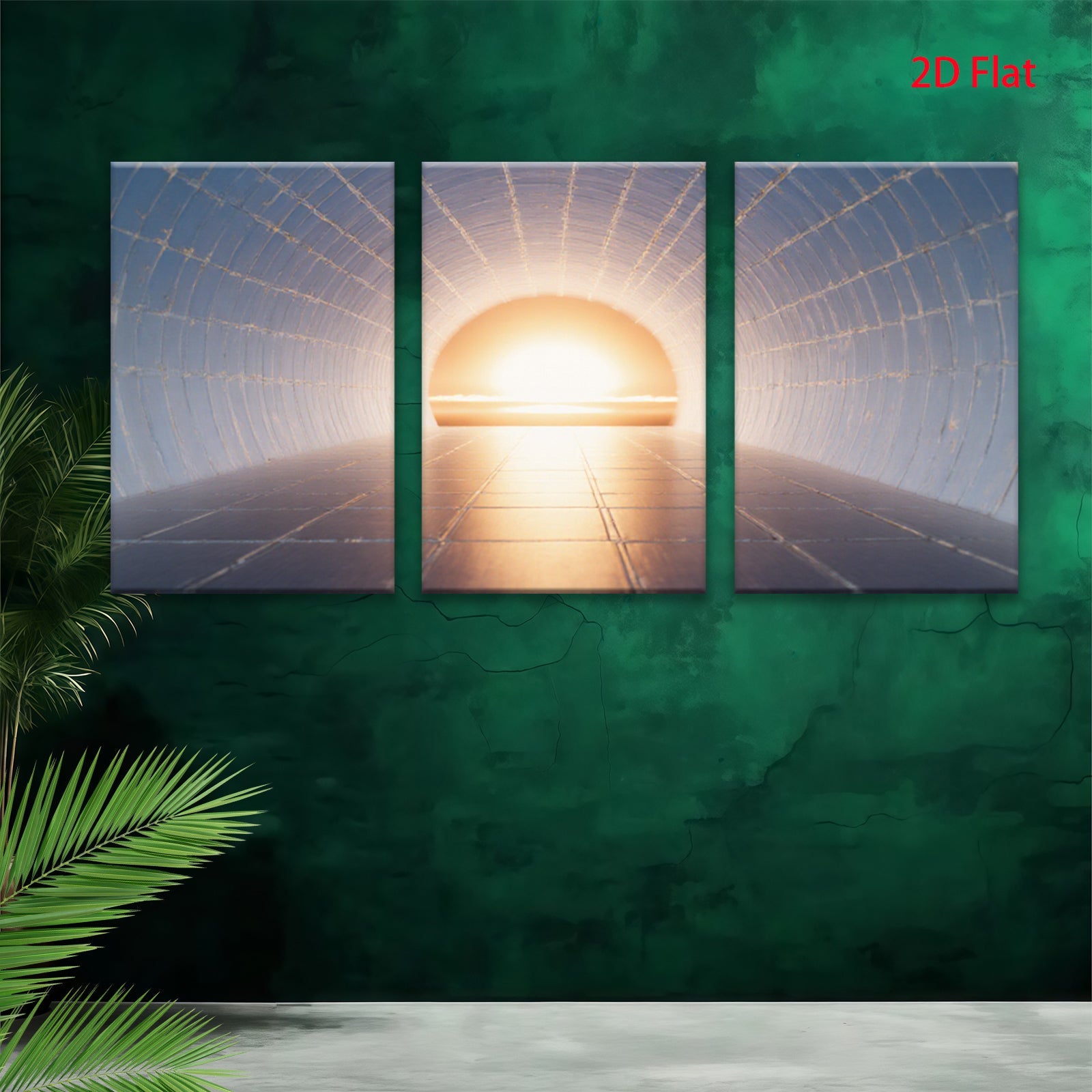 2D flat 1pc Tunnel of Light Abstract Wall Art Modern Canvas Prints for Living Room Bedroom Home Office Decor Gallery Wrapped Inspirational Peaceful Serenity Trending Now