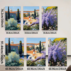 2D flat 1pc Tuscan Villa Garden Pathway Landscape Wall Art Prints for Living Room Bedroom Home Decor Farmhouse Style Modern Rustic Gallery Wrapped Canvas