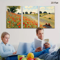 2D flat 1pc Tuscan countryside floral landscape wall art for living room bedroom home decor farmhouse style canvas prints modern botanical garden view