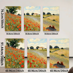 2D flat 1pc Tuscan countryside floral landscape wall art for living room bedroom home decor farmhouse style canvas prints modern botanical garden view