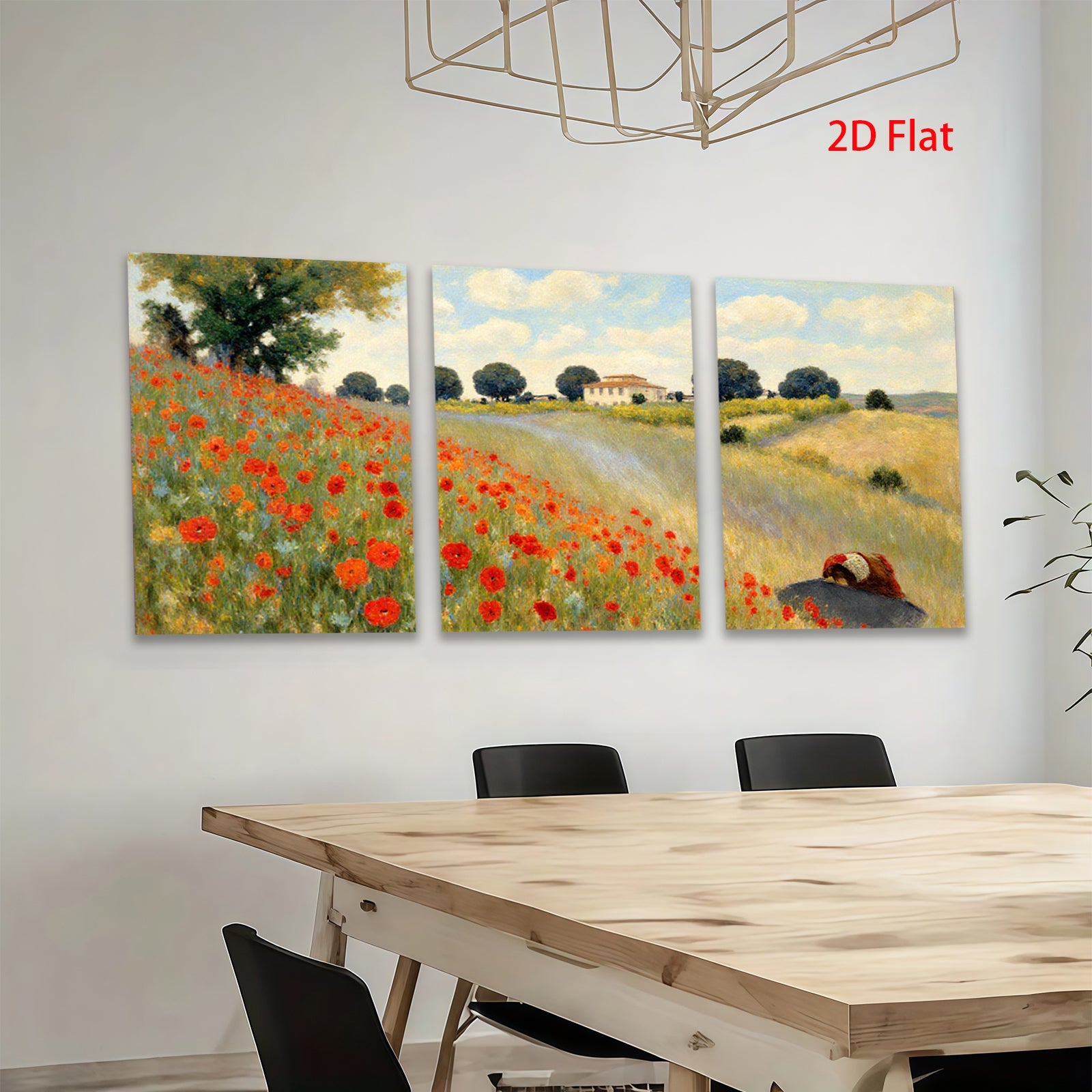 2D flat 1pc Tuscan countryside floral landscape wall art for living room bedroom home decor farmhouse style canvas prints modern botanical garden view