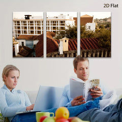 2D flat 1pc Tuscan rooftop village scene wall art for living room bedroom home decor farmhouse style gallery wrapped canvas prints modern minimalist