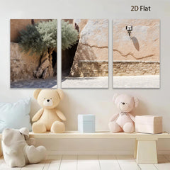 2D flat 1pc Tuscan stone archway garden path entryway wall decor living room bedroom modern farmhouse gallery wrapped canvas print