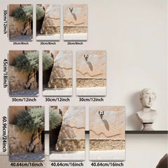 2D flat 1pc Tuscan stone archway garden path entryway wall decor living room bedroom modern farmhouse gallery wrapped canvas print