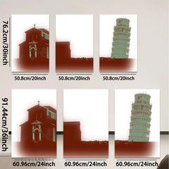 2D flat 1pc Tuscany Italy Leaning Tower scenic wall art canvas prints for living room bedroom home decor farmhouse style modern minimalist gallery wrapped