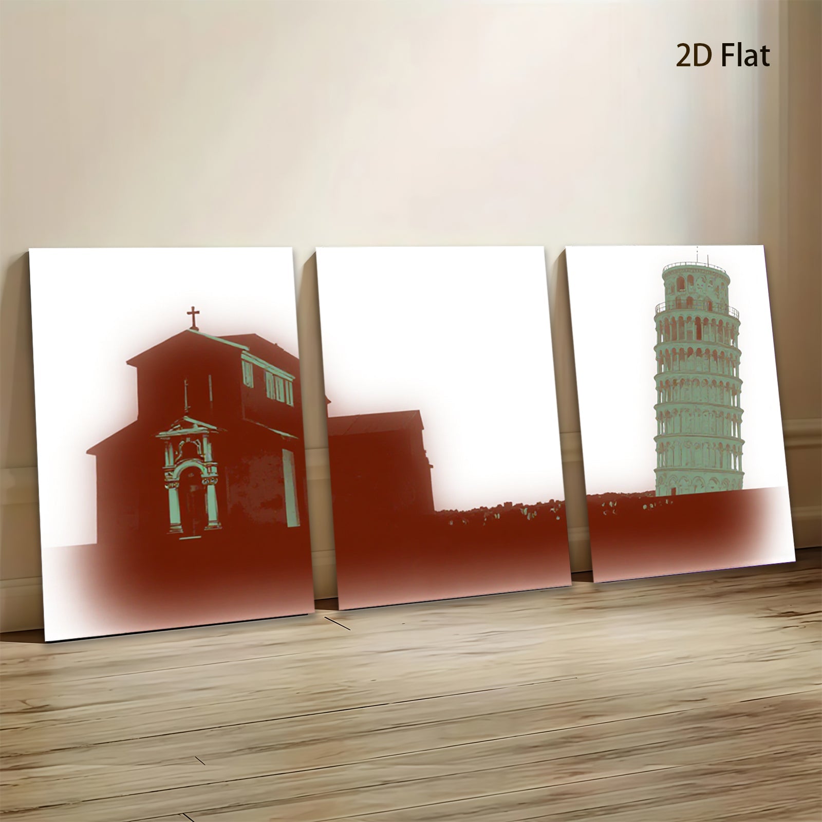 2D flat 1pc Tuscany Italy Leaning Tower scenic wall art canvas prints for living room bedroom home decor farmhouse style modern minimalist gallery wrapped
