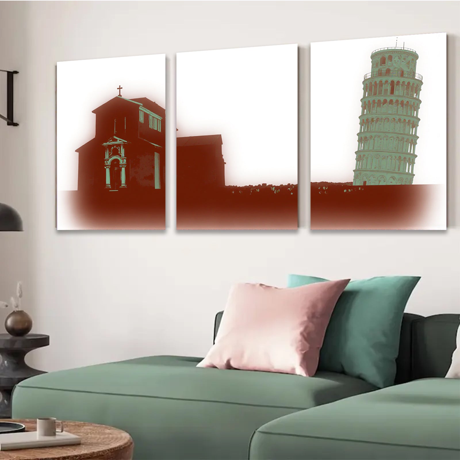 2D flat 1pc Tuscany Italy Leaning Tower scenic wall art canvas prints for living room bedroom home decor farmhouse style modern minimalist gallery wrapped